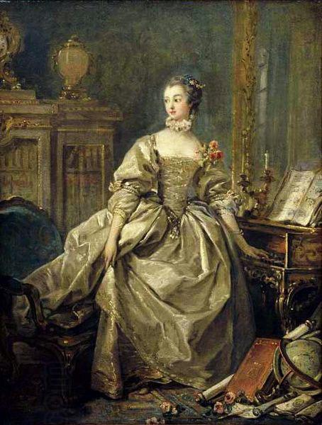 Francois Boucher Madame de Pompadour, la main sur le clavier du clavecin China oil painting art